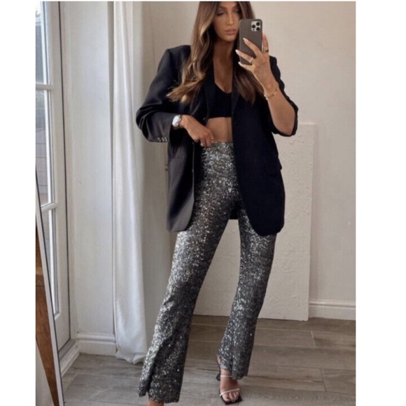 {Zara} Sequin Flared Legging Pants • XS, S - Picture 11 of 15